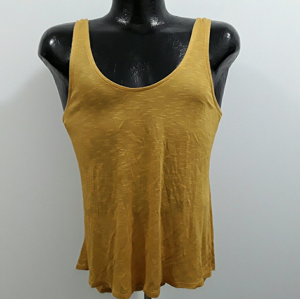 Bebe women top tank orange back open size M new